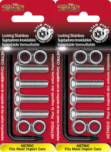 2x Anti-Theft License Plate Fasteners | Metric Stainless Steel Set | Prevent Plate Removal | 4 Pc
