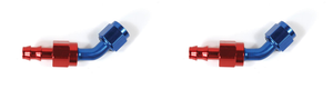 2x SpeedFX -6AN 45 Degree Push On Hose End Fitting | Full Swivel Aluminum in Red & Blue | US Made, Reusable & Leak Proof 2x SpeedFX -6AN 45 Degree Push On Hose End Fitting | Full Swivel Aluminum in Red & Blue | US Made, Reusable & Leak Proof