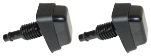 2x Durable Black Plastic Windshield Washer Nozzle | Fit 2018-2021 Jeep Wrangler JL