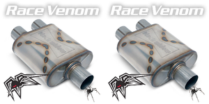 2x Race Venom Stainless Steel Muffler | Bi-Directional | Aggressive Sound 2x Race Venom Stainless Steel Muffler | Bi-Directional | Aggressive Sound
