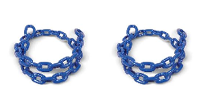 2x Secure Your Boat with Greenfield Stainless Steel Chain | 1300lb Capacity | 1/4" x 4' | Vinyl Coated | Royal Blue