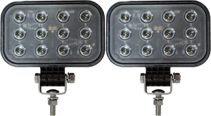 2x Peterson Mfg. Rectangular Pedestal Mount LED Work Light | 1000 Lumens, Low AMP Draw, Long Life