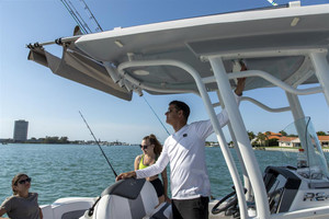 Upgrade Your Boat with Taylor Made Boat T-Top Shade Extension | Electric 69 Inch Fabric | Sun and Rain Protection | Stainless Steel Frame