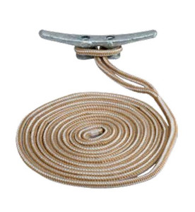 Premium Double Braided Boat Dock Line | 825lbs Capacity | 3/8x15ft | Gold/White Nylon Premium Double Braided Boat Dock Line | 825lbs Capacity | 3/8x15ft | Gold/White Nylon