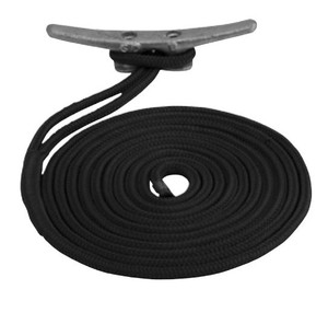 Premium Double Braided Boat Dock Line | 825lb Weight Capacity | 3/8" x 15' | Black Nylon Premium Double Braided Boat Dock Line | 825lb Weight Capacity | 3/8" x 15' | Black Nylon