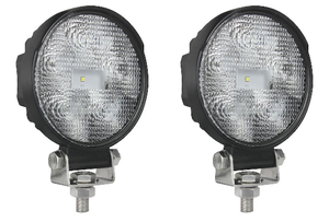 2x Hella Optilux LED Work Light | Compact Round Design, IP67, IP69K Certified | 4.21 Inch, Single Light