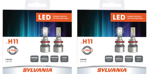 2x Sylvania Silverstar Driving/Fog Light Bulb H11SL.BX2 Driving/Fog Light Bulb; Powersports; H11; LED; 12 Watt; Clear Beam Color; 6000k Light Color Temperature; 12.8 Volt; Set Of 2