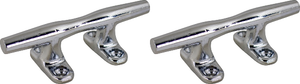 2x Sea Dog Boat Rope Cleat | 4 Inch Length | Open Base Tie-Off | Chrome Plated Zinc | Made in USA