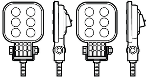2x Peterson Mfg. LED Work Light | Pedestal Mount, 500 Lumens, High Vibration Resistance