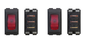 2x Valterra Interior Light Switch | Diamond Group | 110V 6A | Rocker | Illuminated Red | Reliable & Durable | Ideal for Appliances