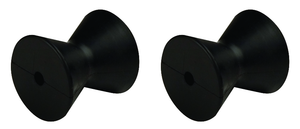 2x Black Rubber Boat Roller | Bow 3-1/2" x 3-3/4" | Made in USA