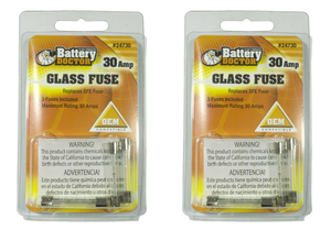 2x High Quality Battery Doctor  30 Amp SFE Glass Fuse Pack Of 3 | Prevent Unsafe Fuse Insertion