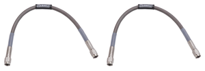 2x Russell Automotive Brake Line 656050 Competition; Braided Stainless Steel; -3 AN Hose/Straight Fittings On Both Ends; 21 Inch Length; Single