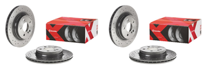 2x Brembo Xtra Vented Cross Drilled Brake Rotor | Fits Various 2008-2017 Mercedes-Benz Models | High Carbon Cast Iron