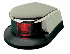 USCG Approved Low-Profile Bow Light | Die Cast Chrome Zinc | LED Green/Red Lens USCG Approved Low-Profile Bow Light | Die Cast Chrome Zinc | LED Green/Red Lens