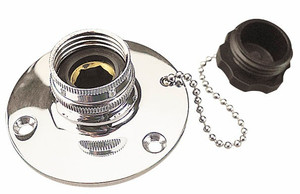 Sea Dog Fresh Water Inlet | Provides Pressurized Water Hookup | 1/2" IPT x 3/4" GHT | Chrome Plated Brass Sea Dog Fresh Water Inlet | Provides Pressurized Water Hookup | 1/2" IPT x 3/4" GHT | Chrome Plated Brass
