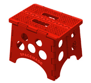 Red Space Made Single Step Stool | Great for Reaching High Cabinets | 385 lb Capacity