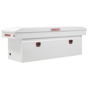 Weather Guard White Steel Tool Box | Extra Deep Single Lid | Smooth Surface | 15 Cu Ft Capacity