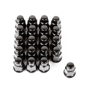 Rugged Ridge Black Acorn Lug Nuts | 1/2 Inch-20 Thread, Set Of 20 | High Corrosion Resistance