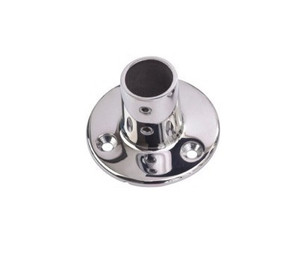 Durable Stainless Steel Boat Rail Fitting | 2-3/4 Round Base, 90 Degree Angle, 1 Inch OD