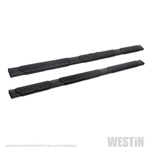 Upgrade Your Truck with Westin Automotive R5 Modular Series Wheel to Wheel Nerf Bars | 5in Oval Straight | Black Powder Coated Aluminum