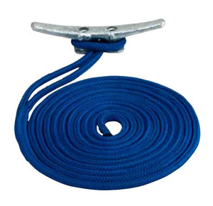Premium 3/8" Double Braided Boat Dock Line | 825lb Weight Capacity | 20ft Length - Blue Nylon