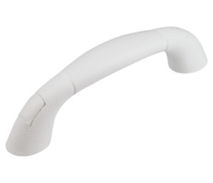 USA-Made White Boat Grab Handle | Soft Grip, PVC Coated Nylon | 7-1/4" Hole Spacing
