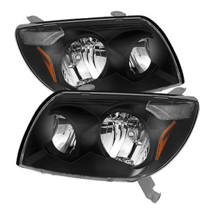 Enhance Your Vehicle's Appearance and Visibility | Xtune Halogen Headlight Assembly Set, Crystal Clear Lens, Black Housing