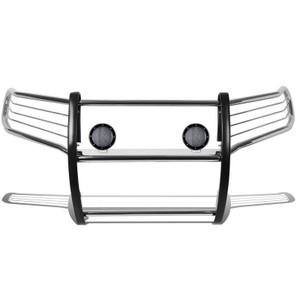 Black Horse Offroad Grille Guard | Polished Stainless Steel | Modular Design | With Brush Guard, LED Lights Black Horse Offroad Grille Guard | Polished Stainless Steel | Modular Design | With Brush Guard, LED Lights