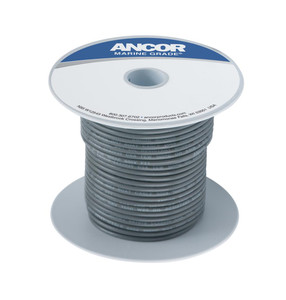 Reliable Ancor 18 Gauge Marine Grade Primary Wire | 100 Feet Spool, Gray | Tinned Copper Conductor/ PVC Insulation Reliable Ancor 18 Gauge Marine Grade Primary Wire | 100 Feet Spool, Gray | Tinned Copper Conductor/ PVC Insulation