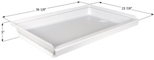 Icon USA-made Rectangular 5" Shower Pan | Durable ABS | Reinforced Bottoms | Right Hand Drain