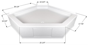 Durable Polar White Shower Pan | Neo-Angle Design | ABS Plastic | Made in USA
