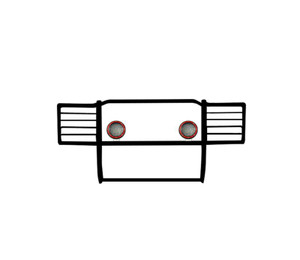 Black Horse Offroad Grille Guard 17FB26MA-PLFR Powder Coated; Black; Steel; Modular; 1-1/2 Inch Diameter; With Brush Guard; Without Skid Plate