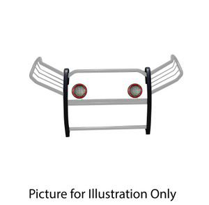 Black Horse Offroad Grille Guard | Polished Stainless Steel with Brush Guard, LED Lights & Limited Warranty