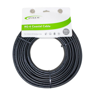 Ultimate Clarity! Pace International RG-6 Coaxial Cable | 100ft| 4K/3D/1080p/720p TV Resolutions
