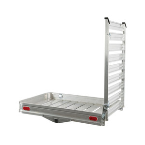 Husky Towing Hitch Cargo Carrier | Ramp Included | 500 LB Capacity | Lightweight Aluminum | Easy Loading | 2 Inch Receiver Husky Towing Hitch Cargo Carrier | Ramp Included | 500 LB Capacity | Lightweight Aluminum | Easy Loading | 2 Inch Receiver