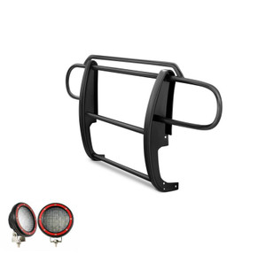 Black Horse Offroad Grille Guard | 3-Piece Modular Steel Design | Bolt-On No Drill Installation | with Brush Guard & LED Lights Black Horse Offroad Grille Guard | 3-Piece Modular Steel Design | Bolt-On No Drill Installation | with Brush Guard & LED Lights