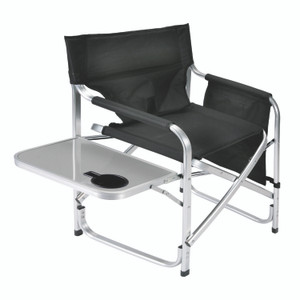 Faulkner Camping Chair | Comfortable Director Chair | Sturdy Aluminum Frame | 300lb Capacity | Folding Tray & Cup Holder