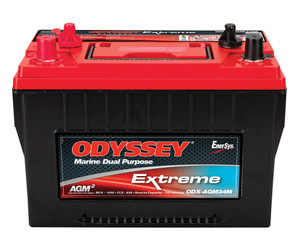 Odyssey Battery Battery ODX-AGM34M Extreme Series; 34M Group Size; 12 Volt; 880 Cold Cranking Amps/1500 Pulse Hot Cranking Amps; 10.9 Inch Length; 6.8 Inch Width; 7.8 Inch Height; For Use With Marine Engine Odyssey Battery Battery ODX-AGM34M Extreme Series; 34M Group Size; 12 Volt; 880 Cold Cranking Amps/1500 Pulse Hot Cranking Amps; 10.9 Inch Length; 6.8 Inch Width; 7.8 Inch Height; For Use With Marine Engine