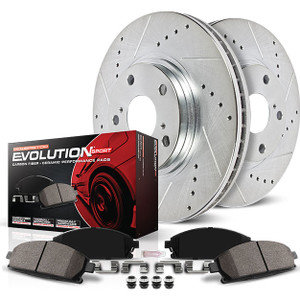 Power Stop Z23 Brake Kit | Carbon Fiber Ceramic Pads, Zinc-Plated Rotor | Extreme Power & Dust-Free Braking