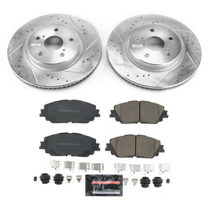 Upgrade Your Braking Experience With Power Stop Z23 Evolution Sport Brake Kit | Carbon-Fiber Ceramic Pads + Vented Rotors | For Cars, Trucks, SUVs