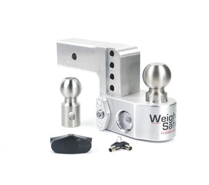 Weigh Safe Trailer Hitch Ball Mount | 2-1/2 Inch Receiver | 18500lb GTW | 8000lb TW | Stainless Steel Balls | Built-In Tongue Weight Scale