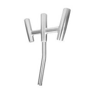 Triple Kite Fishing Rod Holder | Fish 3 Rods in 1 Holder | Anodized Silver Aluminum Triple Kite Fishing Rod Holder | Fish 3 Rods in 1 Holder | Anodized Silver Aluminum
