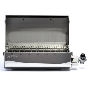 Camco Marine Kuuma Stow N' Go 160 BBQ Grill | 12000 BTU Propane Flame Grill w/ Integrated Fold-Away Legs & Grease Tray Camco Marine Kuuma Stow N' Go 160 BBQ Grill | 12000 BTU Propane Flame Grill w/ Integrated Fold-Away Legs & Grease Tray