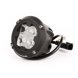 Rugged Ridge Driving/Fog Light 15209.31 Driving/Fog Light; LED Bulb; 5 CREE LED; 3-1/2 Inch Round; 10 Watt; Driving Beam; Clear Lens/Amber Accent Light; Black Housing; Post Mount; With Single Fog Light Rugged Ridge Driving/Fog Light 15209.31 Driving/Fog Light; LED Bulb; 5 CREE LED; 3-1/2 Inch Round; 10 Watt; Driving Beam; Clear Lens/Amber Accent Light; Black Housing; Post Mount; With Single Fog Light