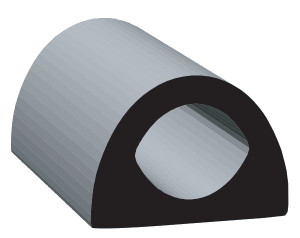 Clean Seal Door Window Channel Seal 108H2-100 D-Type; Mounts With Acrylic Based Adhesive; Black/EPDM Ethylene Propylene Diene Monomer
