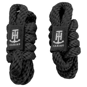 T-H Marine Boat Fender Line BE-CO-52482-DP Solid Braided; UV-Resistant; Floating; 3/8 Inch Diameter x 5 Foot Length; Black; Premium Multi-Filament Polypropylene; With Built-In Eye Loop; Set Of 2