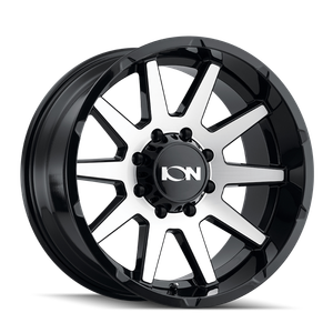 ION Wheels Wheel 143-2181BM Series 143; 20 Inch Diameter x 10 Inch Width; 8 x 165.1 Millimeter/8 x 6.50 Inch Bolt Pattern; -19 Millimeter Offset; 4.75 Inch Backspacing; 60 Degree Conical Seat Lug; 125.20 Millimeter Center Bore; 10 Spoke