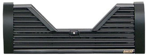 Custom Flow Tailgate V-EL17 Elite; Flo Thru; V-Shaped Louvered; Lockable; Powder Coated; Black; Steel