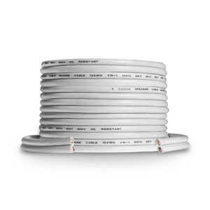 Fusion Electronics Speaker Wire 010-12898-20 Round Type; VW-1 Fire retardant Rating; 328 Feet Length; 12 Gauge; White Fusion Electronics Speaker Wire 010-12898-20 Round Type; VW-1 Fire retardant Rating; 328 Feet Length; 12 Gauge; White